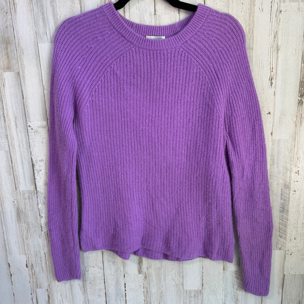 Sundance Sweater Women S Purple 100% Cashmere Ribbed Knit Raglan Long Sleeve